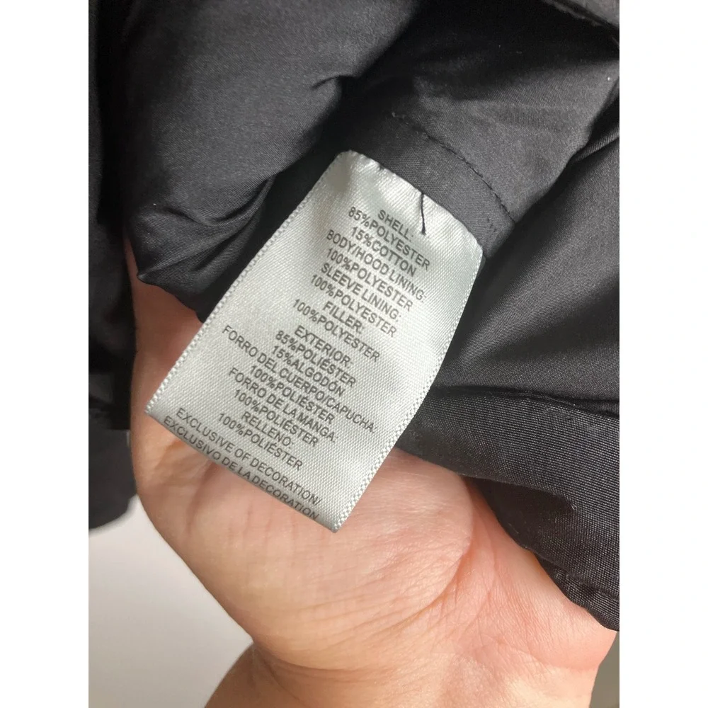 Levi's Hooded Parka Jacket Mens Medium Black Good Arctic Cloth Quilted Puffer